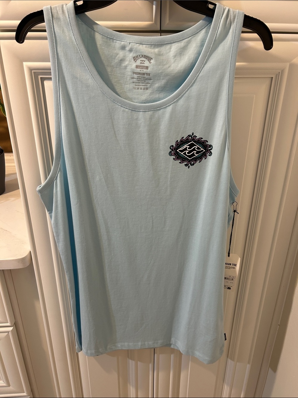 Billabong Light Blue men’s Tank with Chest Wave Emblem